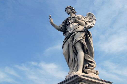 Bernini's angel along the Holy Angel bridge near the Hadrian Mausoleum in Rome