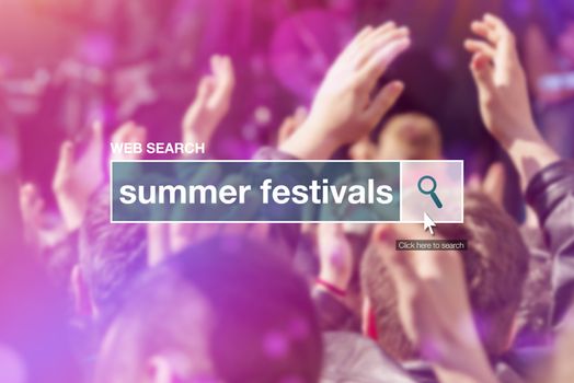 Web search bar glossary term - summer festivals