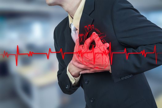 businessman having heart attack,insurance concept