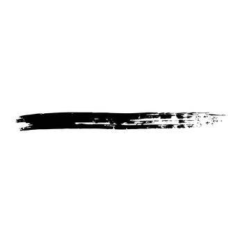 Grunge Brush Stroke Vector. Distressed Brush Black. Textured paint brushes. Old ink line paint uneven brush