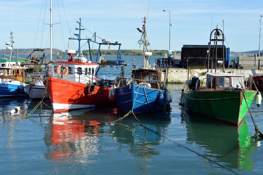 fishing boats in the bay at cobh county cork ireland