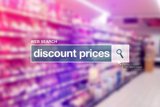 Discount prices - web search bar glossary term