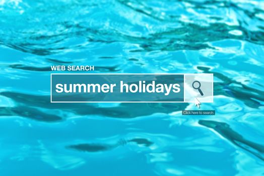 Summer holidays - web search bar glossary term on internet