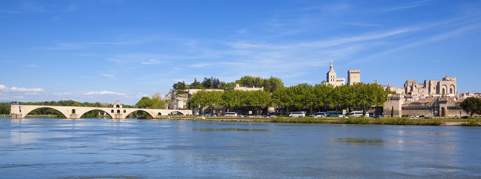 Panoramic view of Avignon Bridge