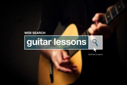Guitar lessons web search box glossary term