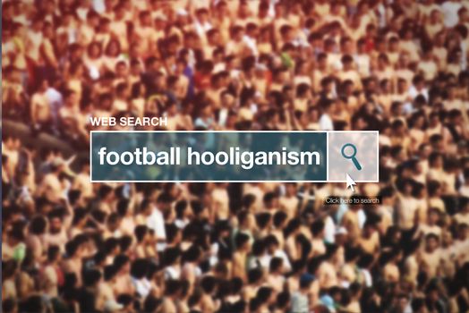 Web search bar glossary term - football hooliganism