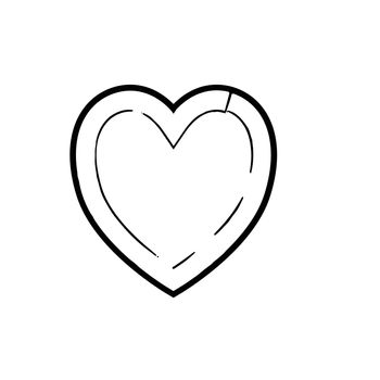 heart shape symbol love vector black. Heart symbol wedding and Valentine day. Heart black outline frame.