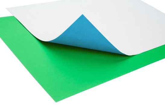 Colorful note paper with curl