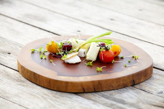 Food placed on the wooden floor