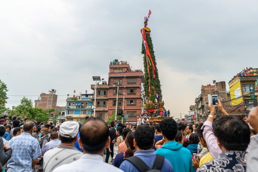Chariot of rain Rato Machhindranath procession in Patan, Nepal
