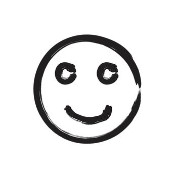 Smile face grunge icon symbol Emoji. Textured line. Black smile. Vector smile