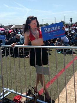 Alicia Arden attends the Bernie Sanders Rally at Santa Maria High School, Santa Maria, CA 05-28-16/ImageCollect