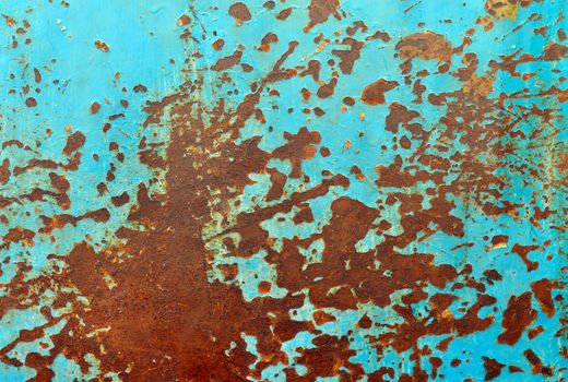 rusty blue metal sheet grunge texture pattern