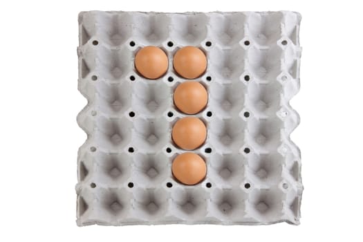 Sort eggs as the number one in the paper tray.