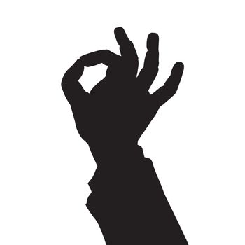 hand gesture OK black silhouette figure