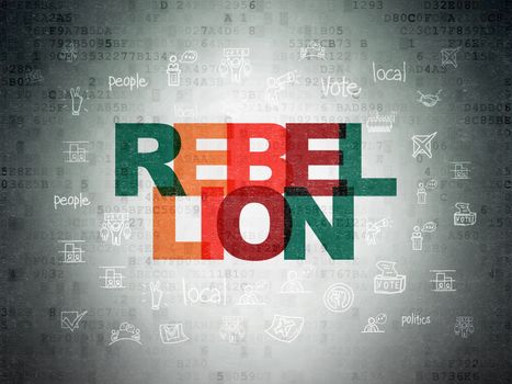 Politics concept: Rebellion on Digital Data Paper background