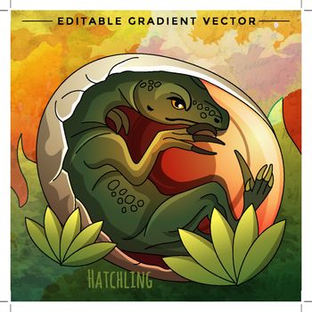 Hatching Dinosaur Egg. Vector Illustration