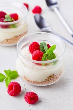 Vanilla Cream With Raspberries