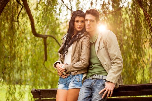 Attractive Young Couple In The Park
