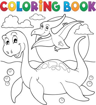 Coloring book dinosaur theme 7