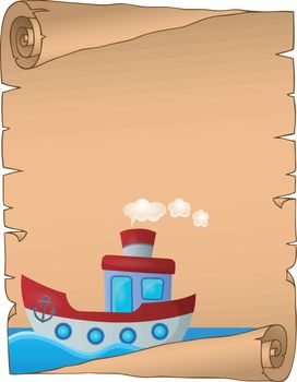 Parchment with nautical boat theme 1