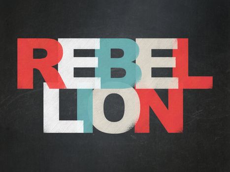 Political concept: Rebellion on School board background