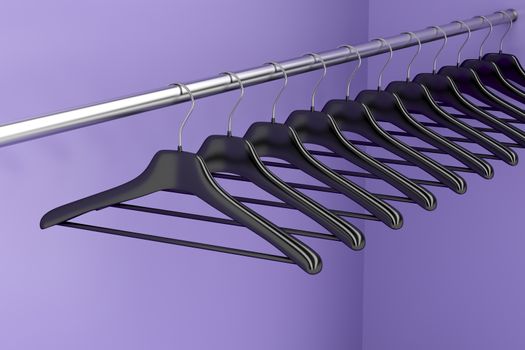 Hangers in the closet 