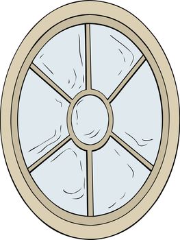 Oval shaped window illustration