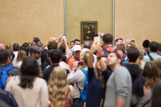 Leonardo DaVinci's Mona Lisa in Louvre Museum.