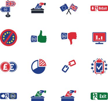 Brexit British referendum concept icons