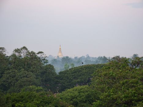 Pagoda at forest in Sittwe, Myanmar