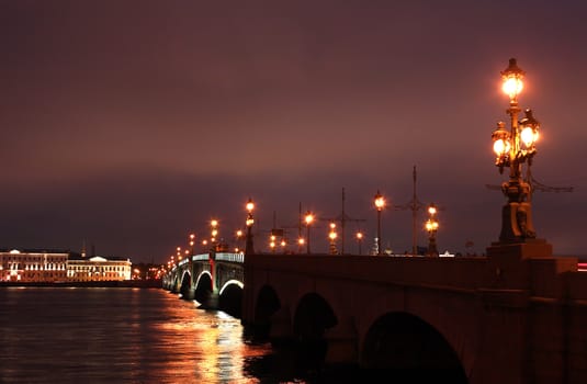 Drawbridge In Saint Petersburg