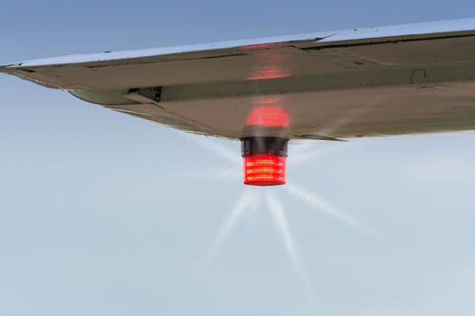 Position lights of an airplane.