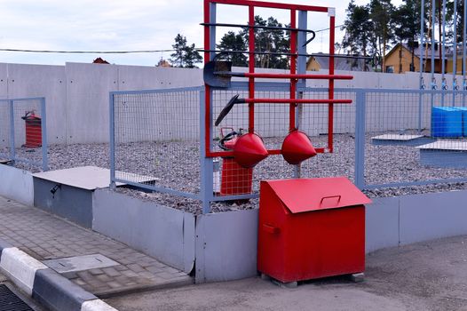  Fire Shield on the wall. Set primary fire extinguishing equipment.