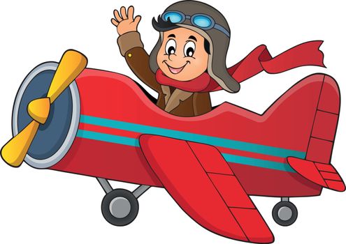 Pilot in retro airplane theme image 1