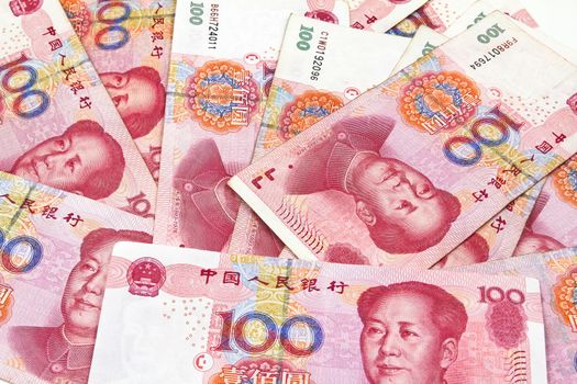Chinese yuan money 100 banknotes