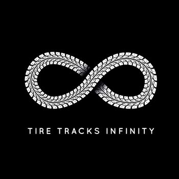 Tire Tracks in Infinity Form. Vector illustration