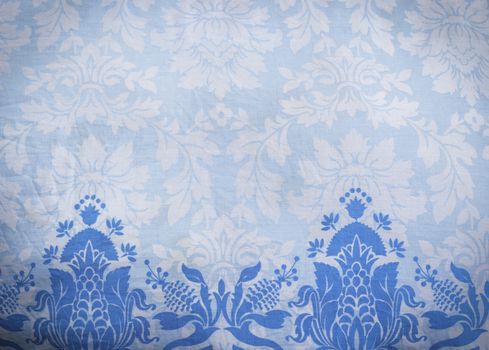 Blue pattern fabric batik background 