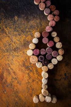 Glass of wine made by cork
