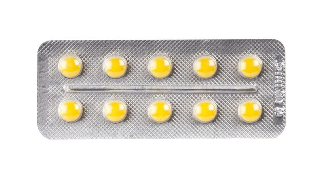 yellow pills in blister pack