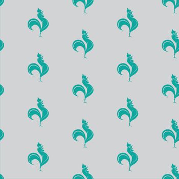 Cock vector art background design for fabric and decor. Seamless