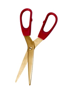 golden scissors isolated