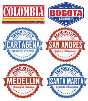 Colombia cities stamps