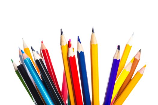 set of multicolored sharpened pencils