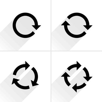 Black arrow loop, refresh, reload, rotation icon