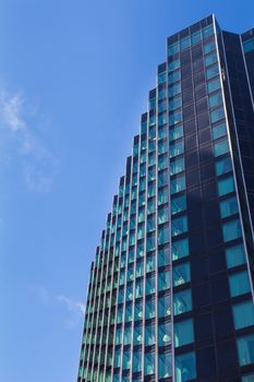 Blue skyscraper and a sky
