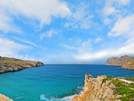 Ocean mountain panorama view, Majorca