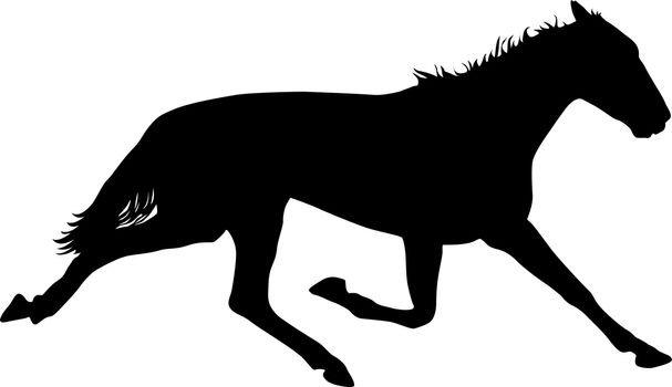  silhouette of black mustang horse vector illustration