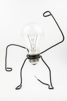 Fantasy figure of a light bulb and wire
