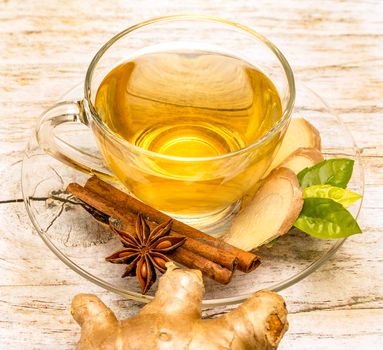 Spiced Ginger Tea Represents Star Anise And Beverages 